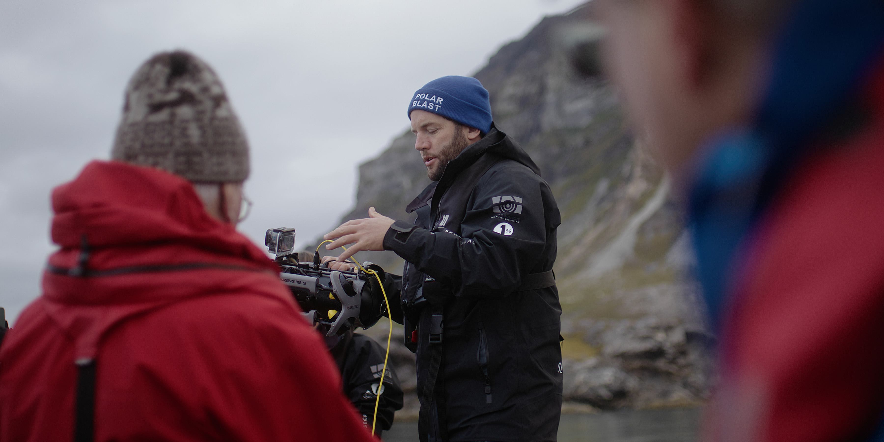 Subsea engineer Tim Macdonald educating guests on a Svalbard Expedition Micro Cruise with Secret Atlas