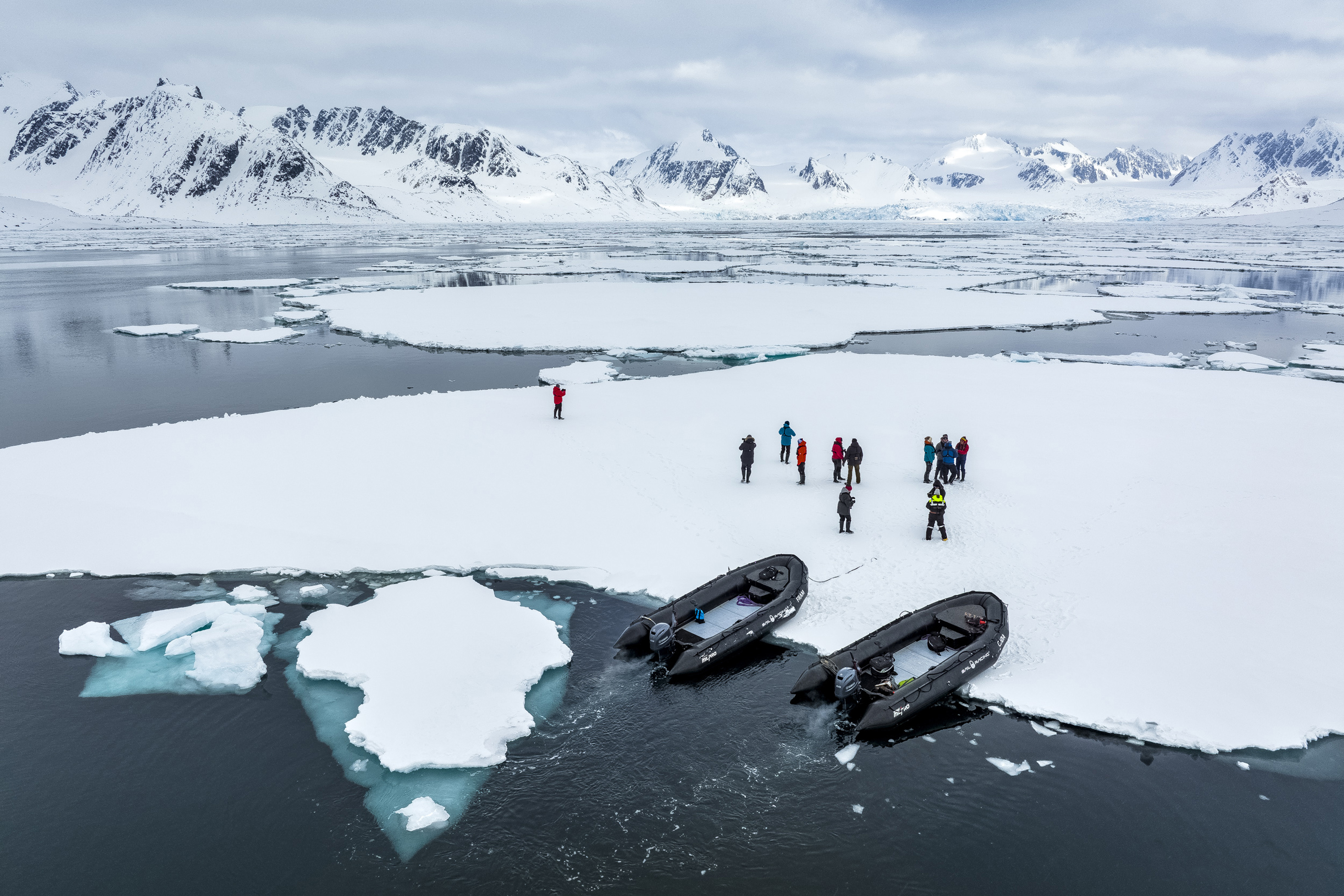 Guests Ice Fjord drone Svalbard Florian Ledoux Secret Atlas