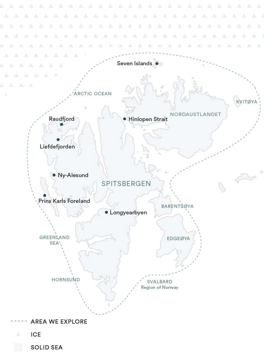 Svalbard Pioneer Circumnavigation Cruise Map